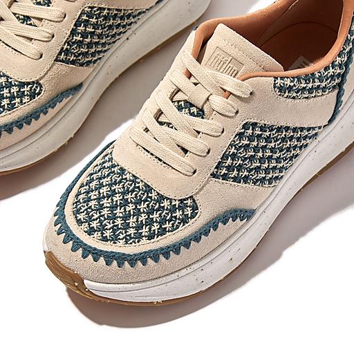 Women's F-Mode Suede-Crochet-Knit-Polyester Sneakers | FitFlop US