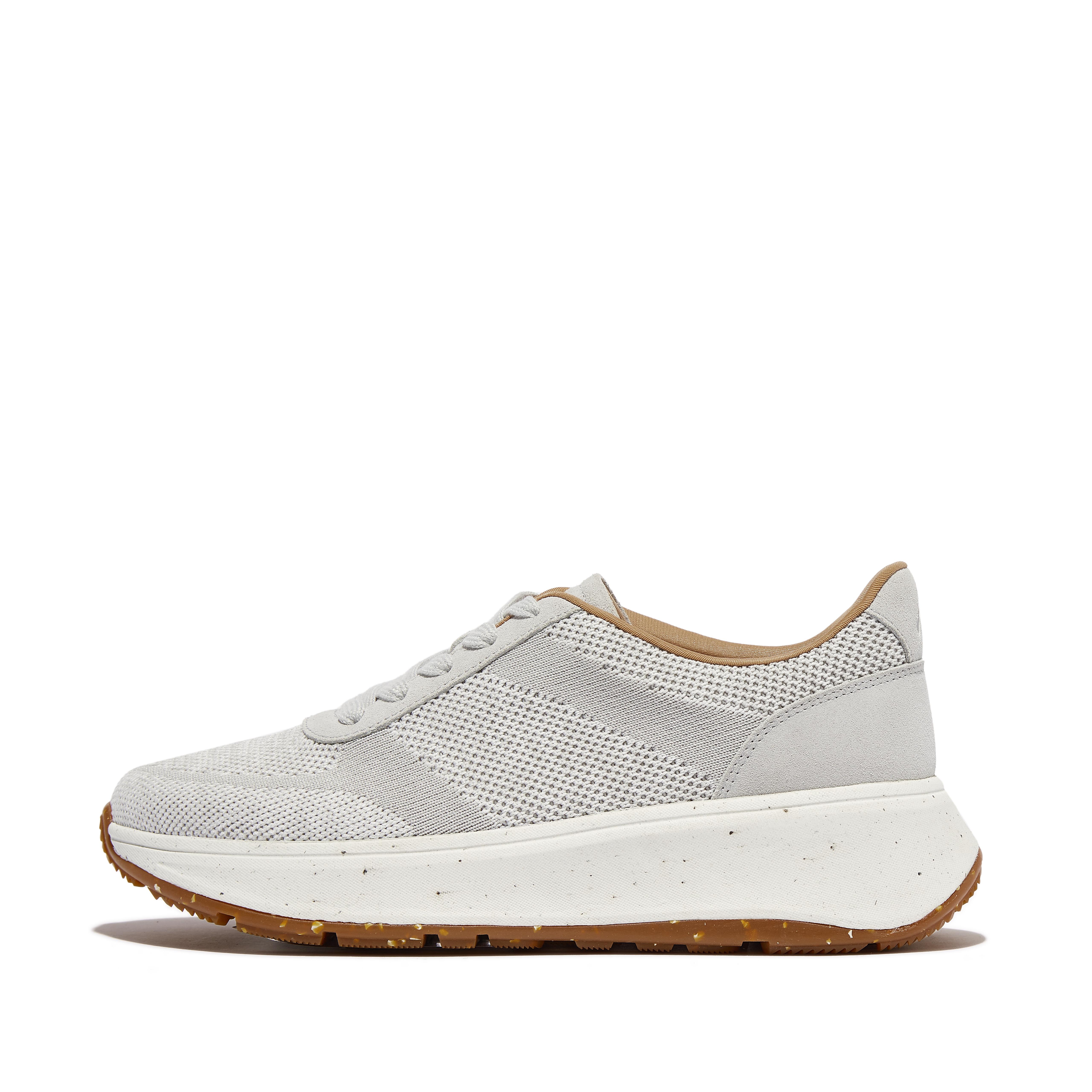 FitFlop F-MODE E01 Knit Flatform Sneakers Knit Polyester/Suede, Outlet, Tiptoe Grey, Size: US 10