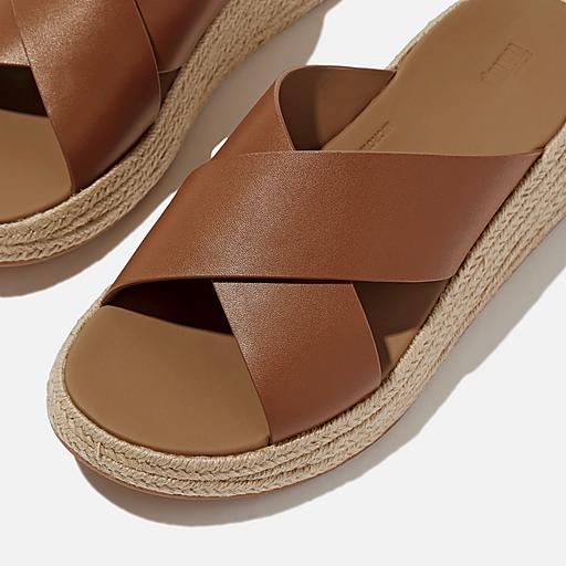 Jeffrey Campbell Slide Quadro Brown Leather Espadrille