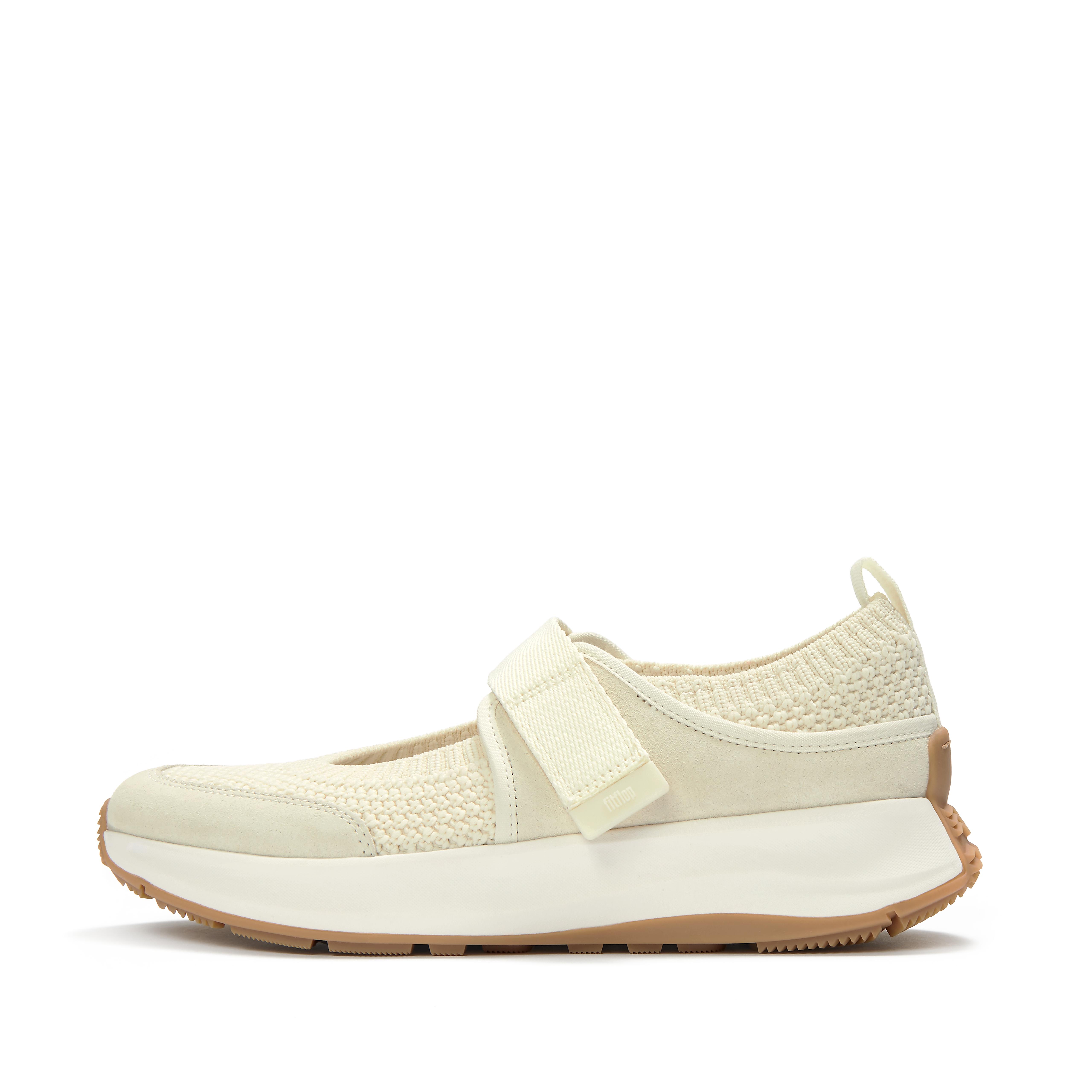 F-MODE Flow Knit/Suede Mary Janes