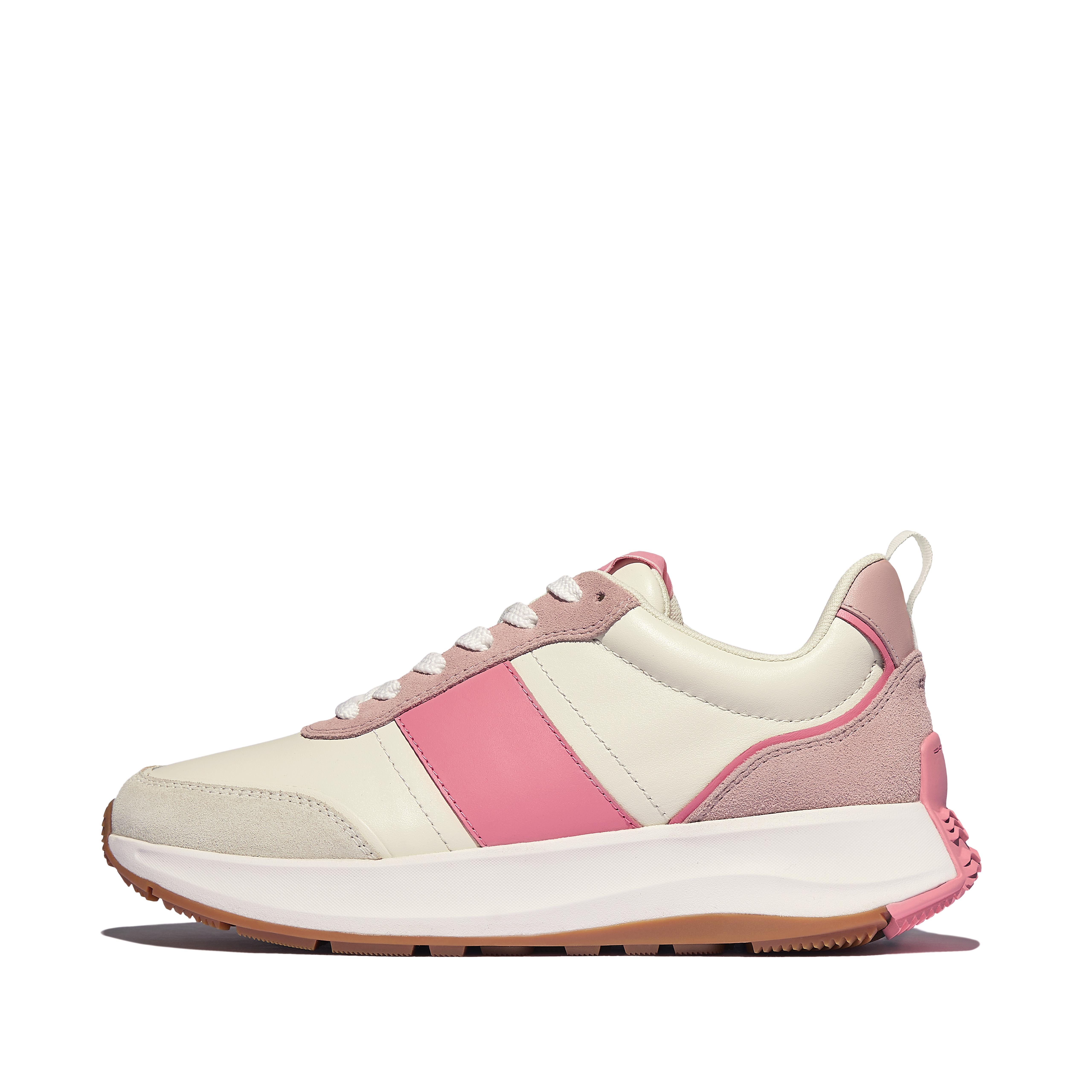 Women F-MODE Flow Leather/Suede Flatform Trainers Suede/Leather