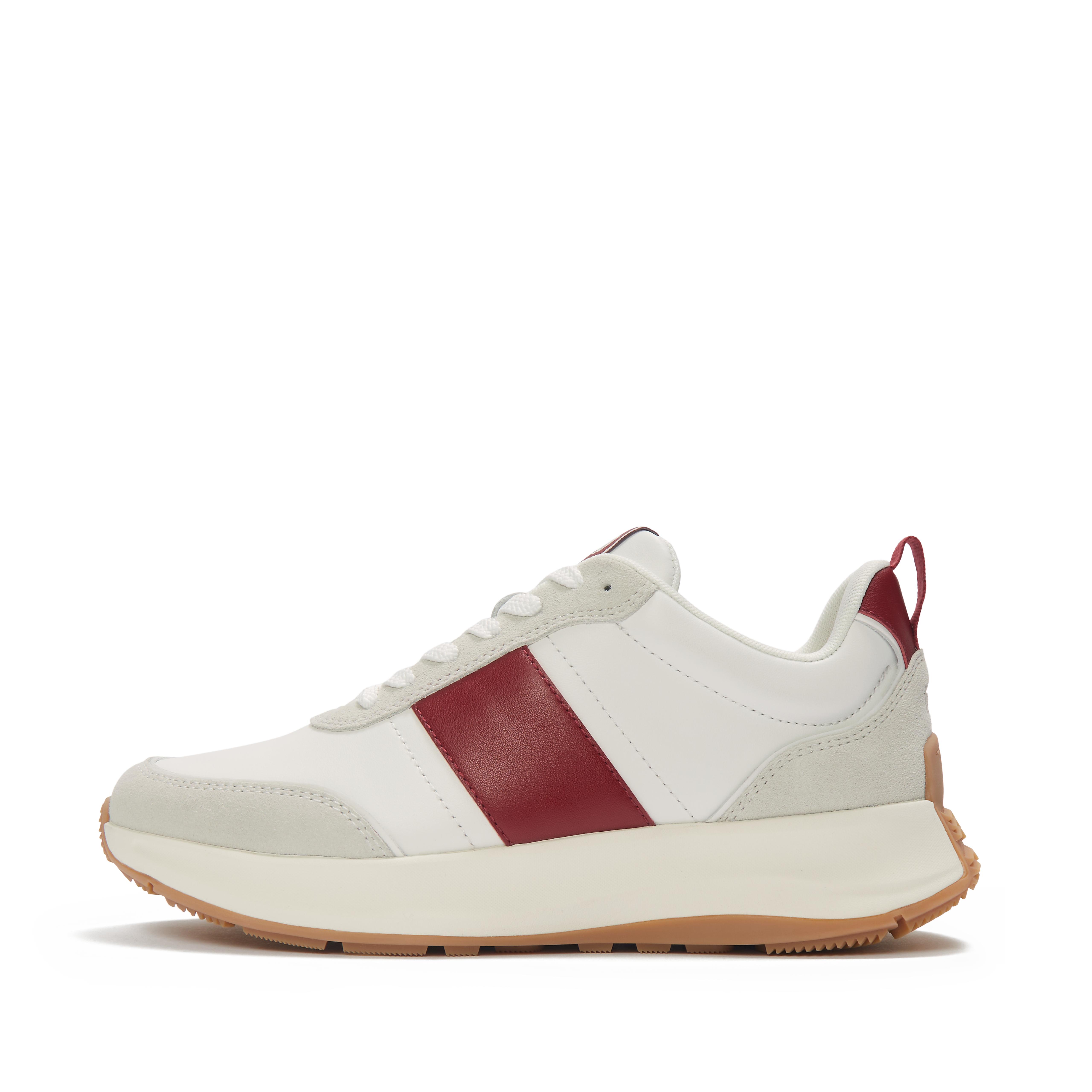 Fit Flop  F-Mode Flow  Trainers White/Berry Leather/Suede in Women's size 6