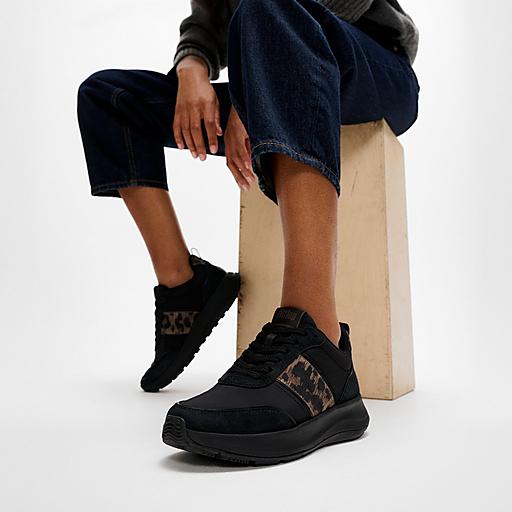 【ぶろっこりー꙳☄︎】L2084 M（brown➕black） Women's F-Mode Flow Suede Sneakers | FitFlop US