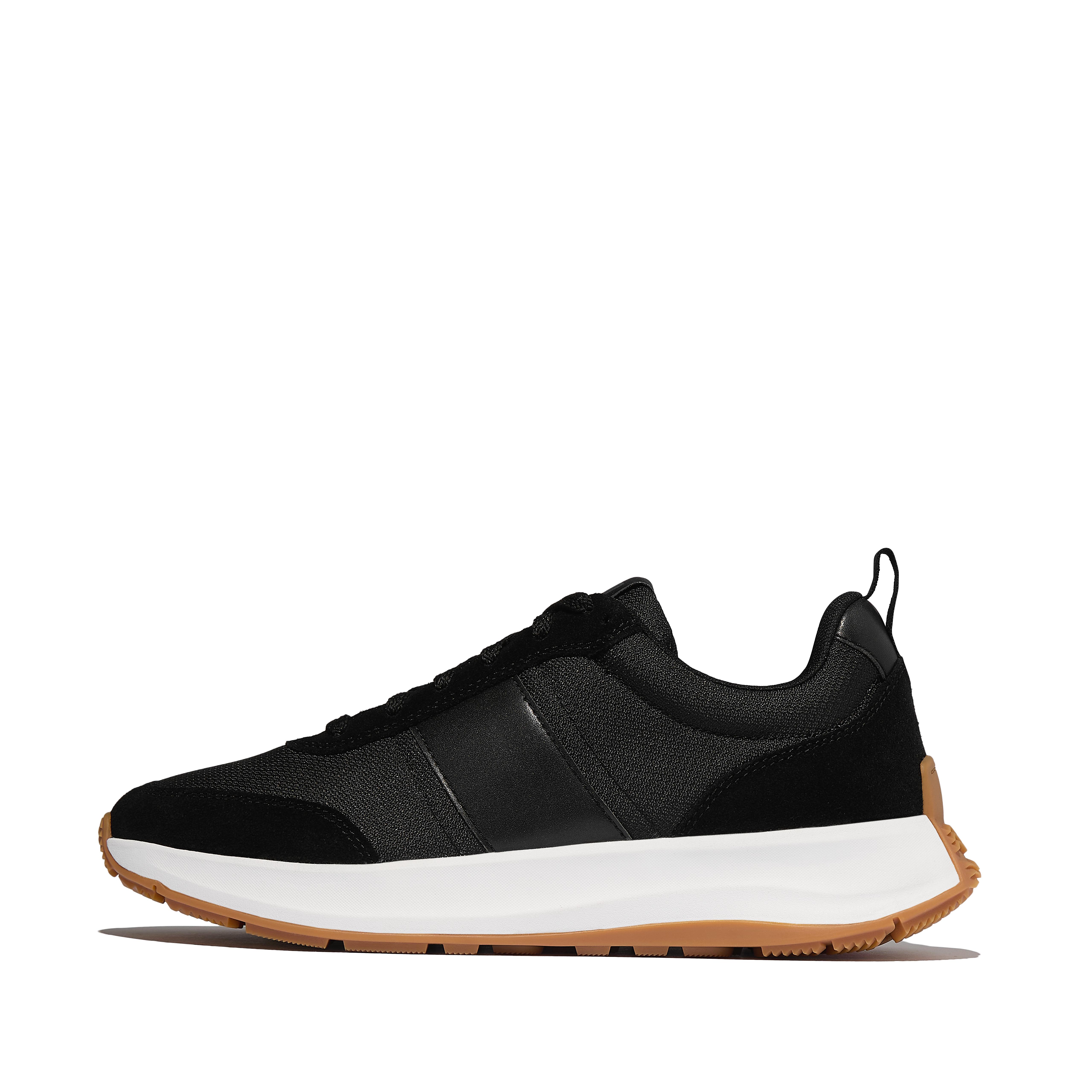 F-MODE Flow Mens Suede-Mix Trainers Leather/Suede/Fabric Polyester