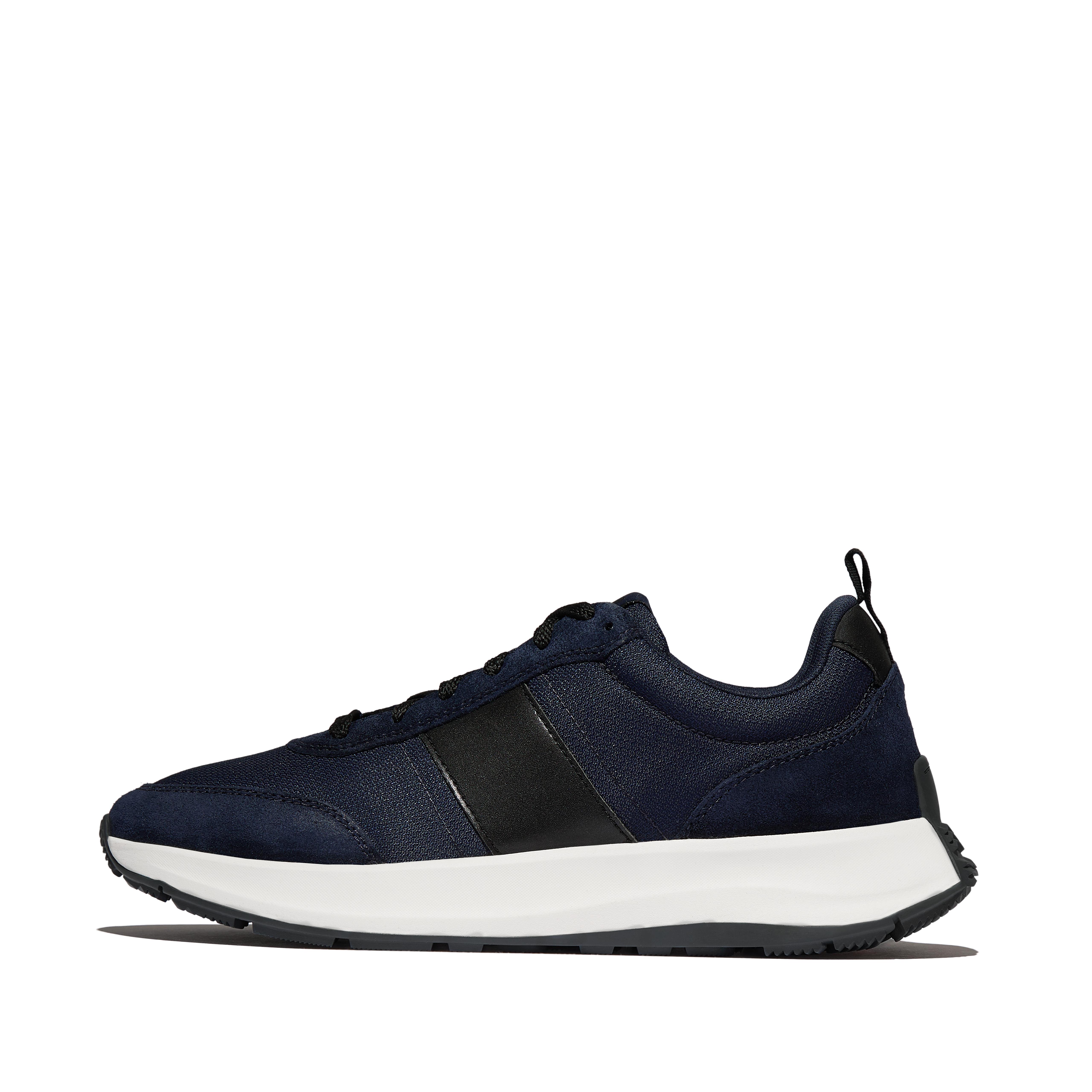 F-MODE Flow Mens Suede-Mix Trainers Leather/Suede/Fabric Polyester
