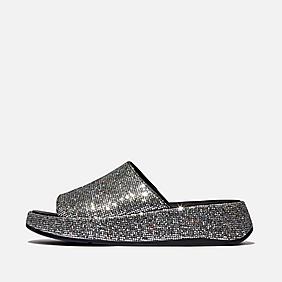 fitflop NOVY SLIDE （Sliver Stone）　紺　US5 FitFlop Novy Slide, damessandalen, Blu Supernavy Silver