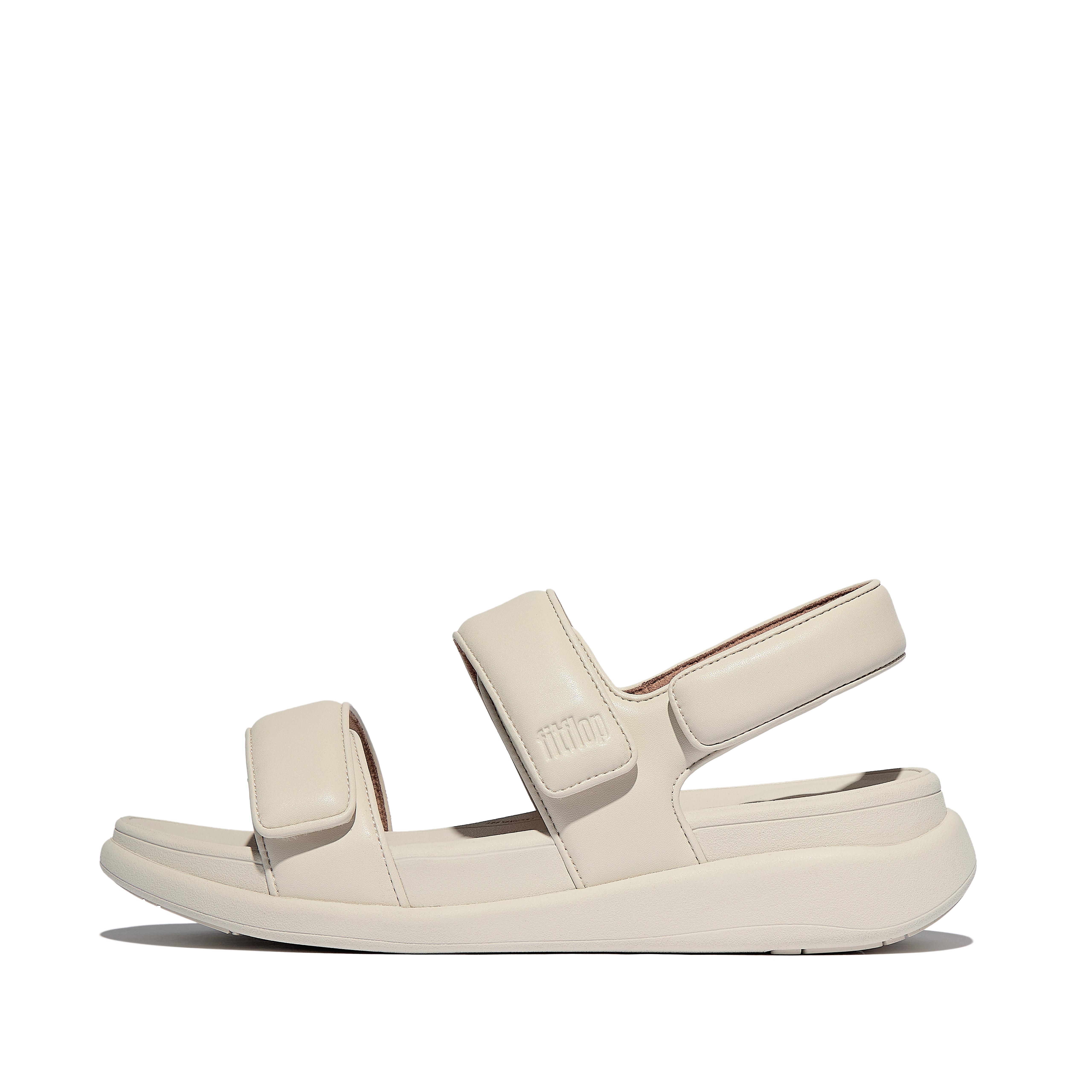 FitFlop F-MODE GO Adjustable Back-Strap Sandals Faux Leather Pu, Outlet, Paris Beige, Size: US 9