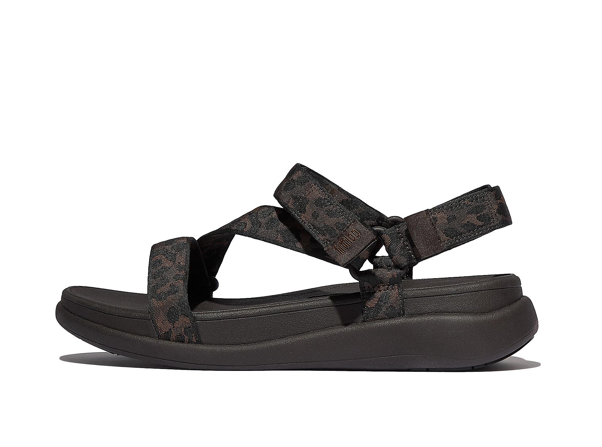 F-MODE Go Leopard Adjustable Webbing Z-Strap Sandals