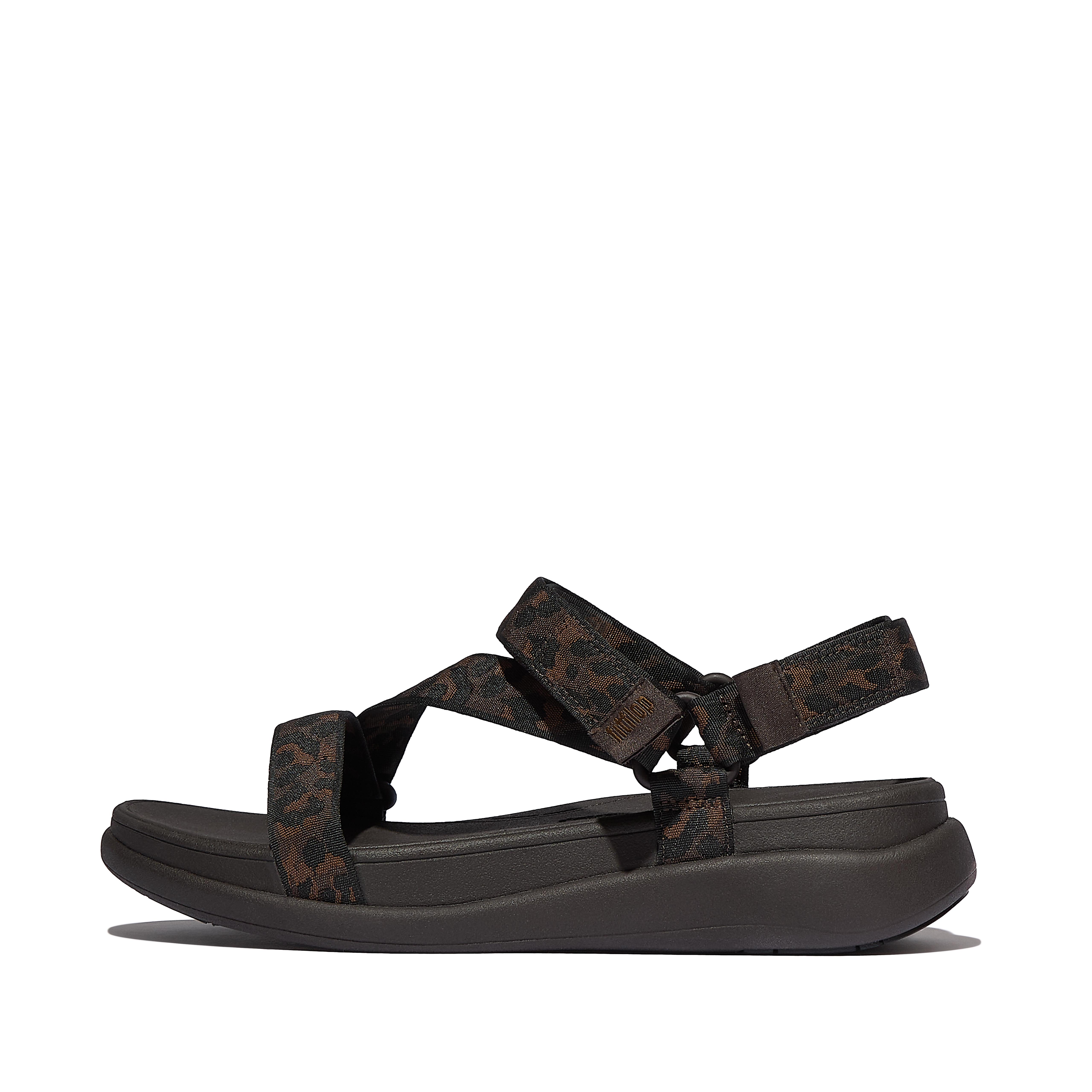 サンダル・ミュール FitFlop Skinny Backstrap Sandals Black J18-001 Women's Gen-Ff Polyester-Webbing-Nylon Back-Strap-Sandals