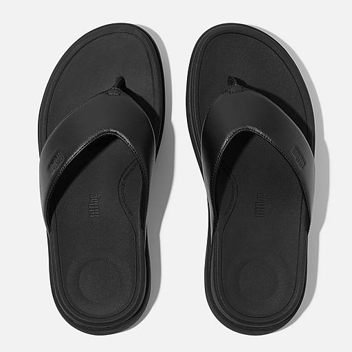 サンダル・ミュール FitFlop Lulu Leather Toe-Post Sandal Black ES8-090 Women's Lulu Leather Toe-Posts | FitFlop US