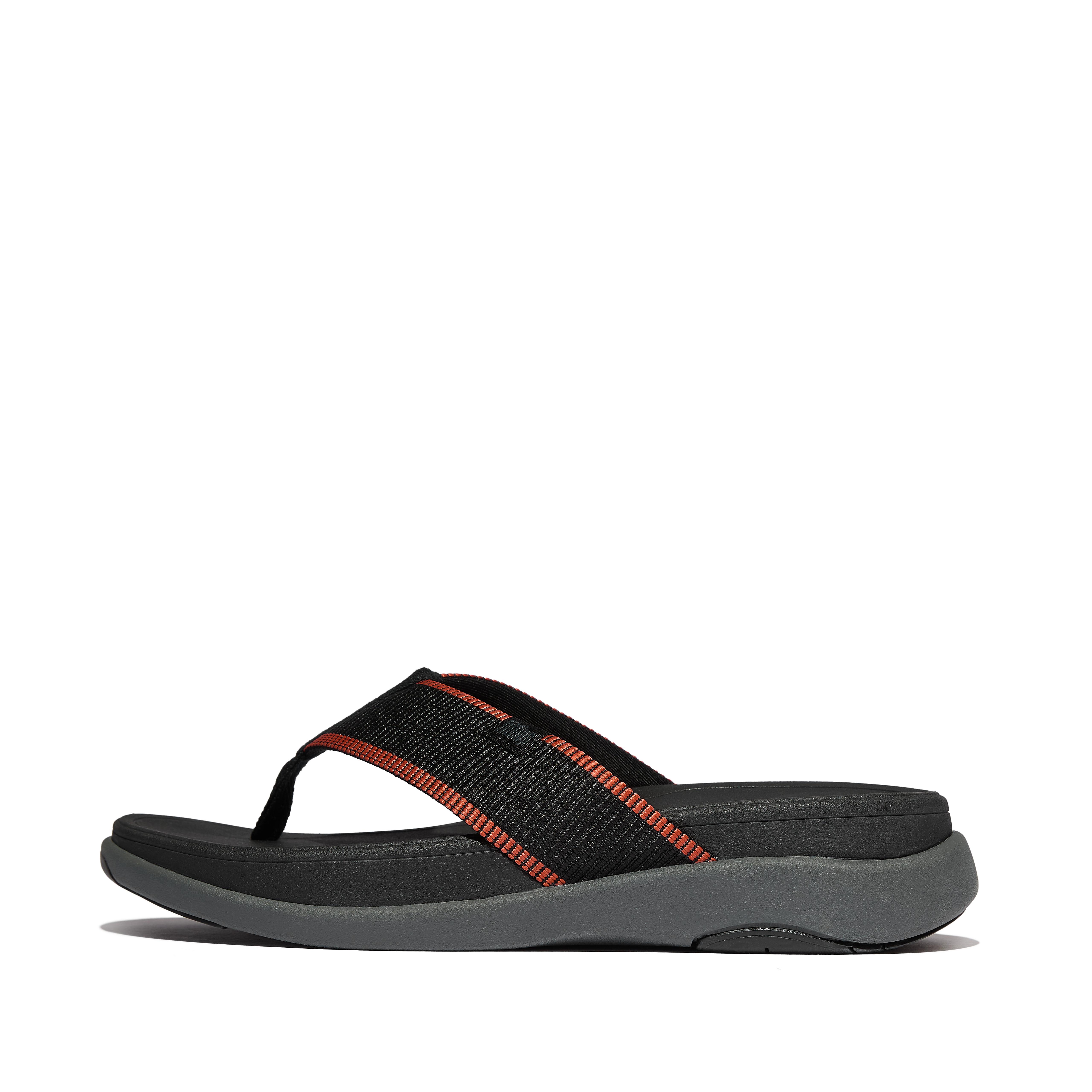 F-MODE GO Mens Water-Resistant Webbing Toe-Post Sandals Webbing Polyester