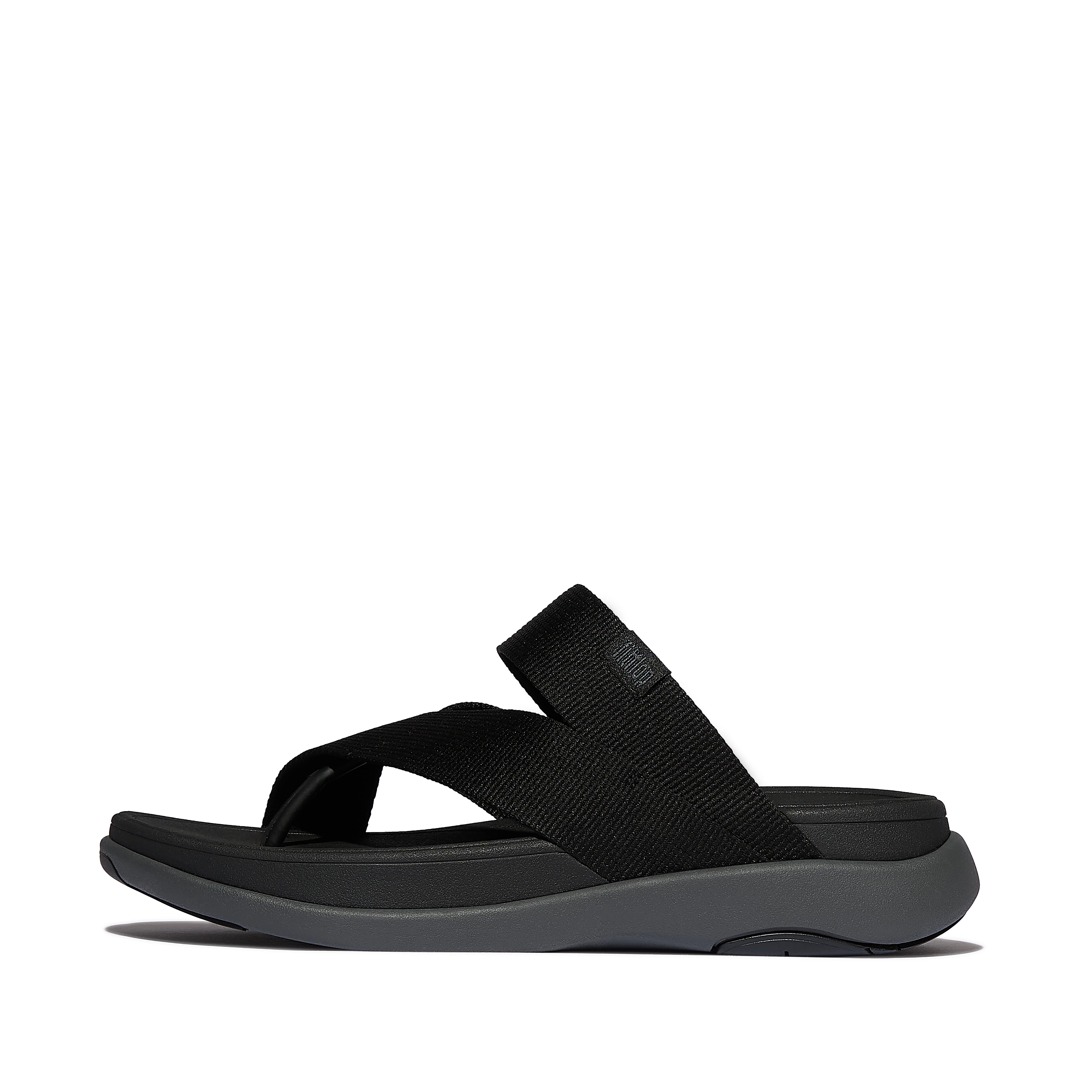 FitFlop F-MODE Go Webbing Sling Sandals Polyester/Faux-Leather, Outlet, All Black, Size: US 12.5