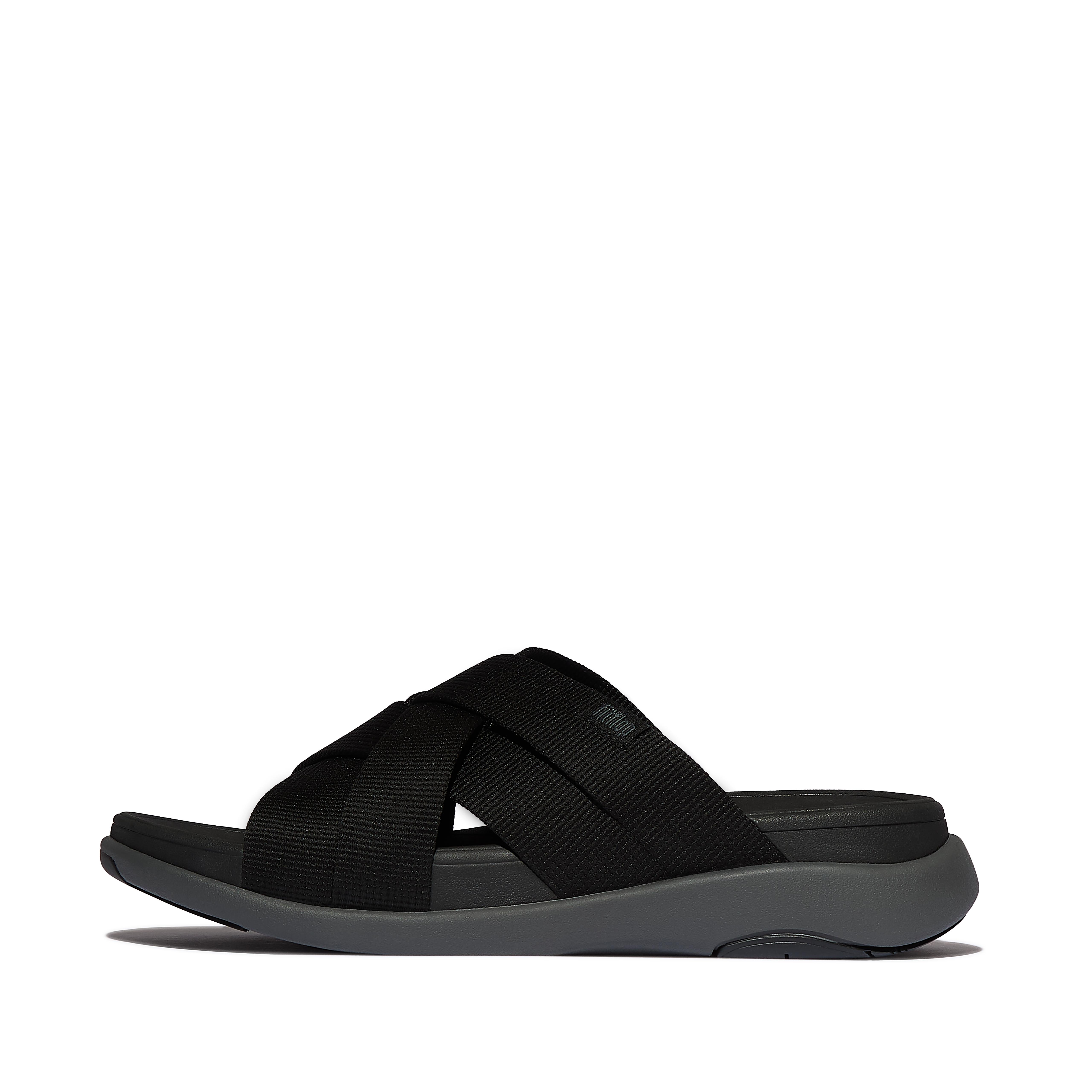 F-MODE Go Mens Webbing Strappy Slides Polyester