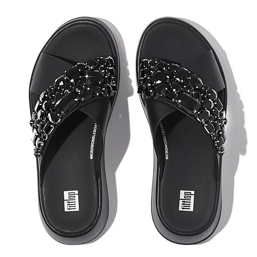 Women's F-Mode Leather Slides