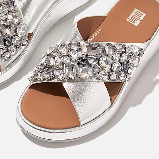 Women's F-Mode Leather Slides | FitFlop EU