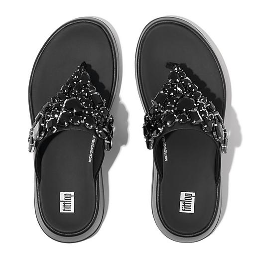 Women's F-Mode Leather Flip-Flops