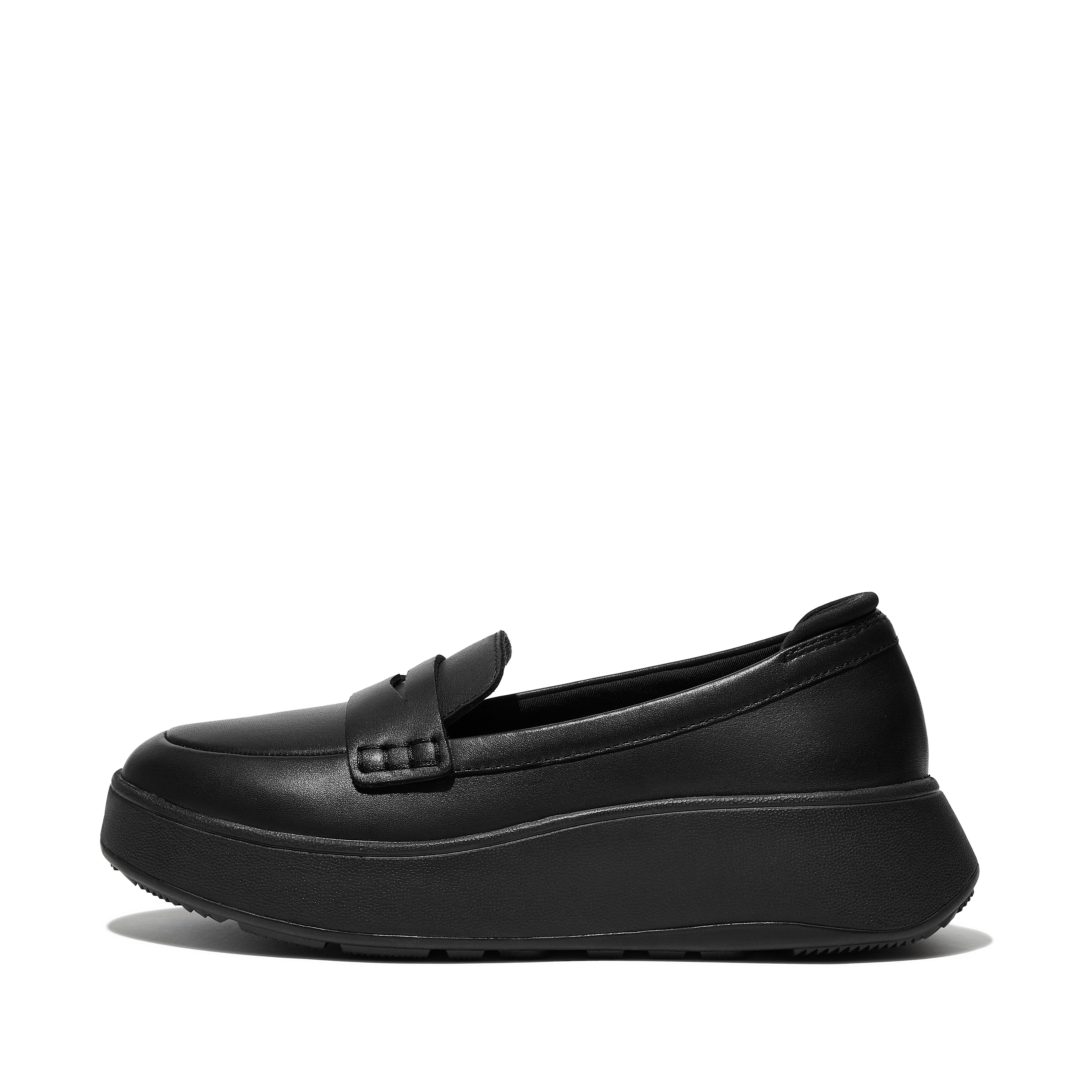 Women F-MODE Leather Flatform Penny Loafers, Full Price