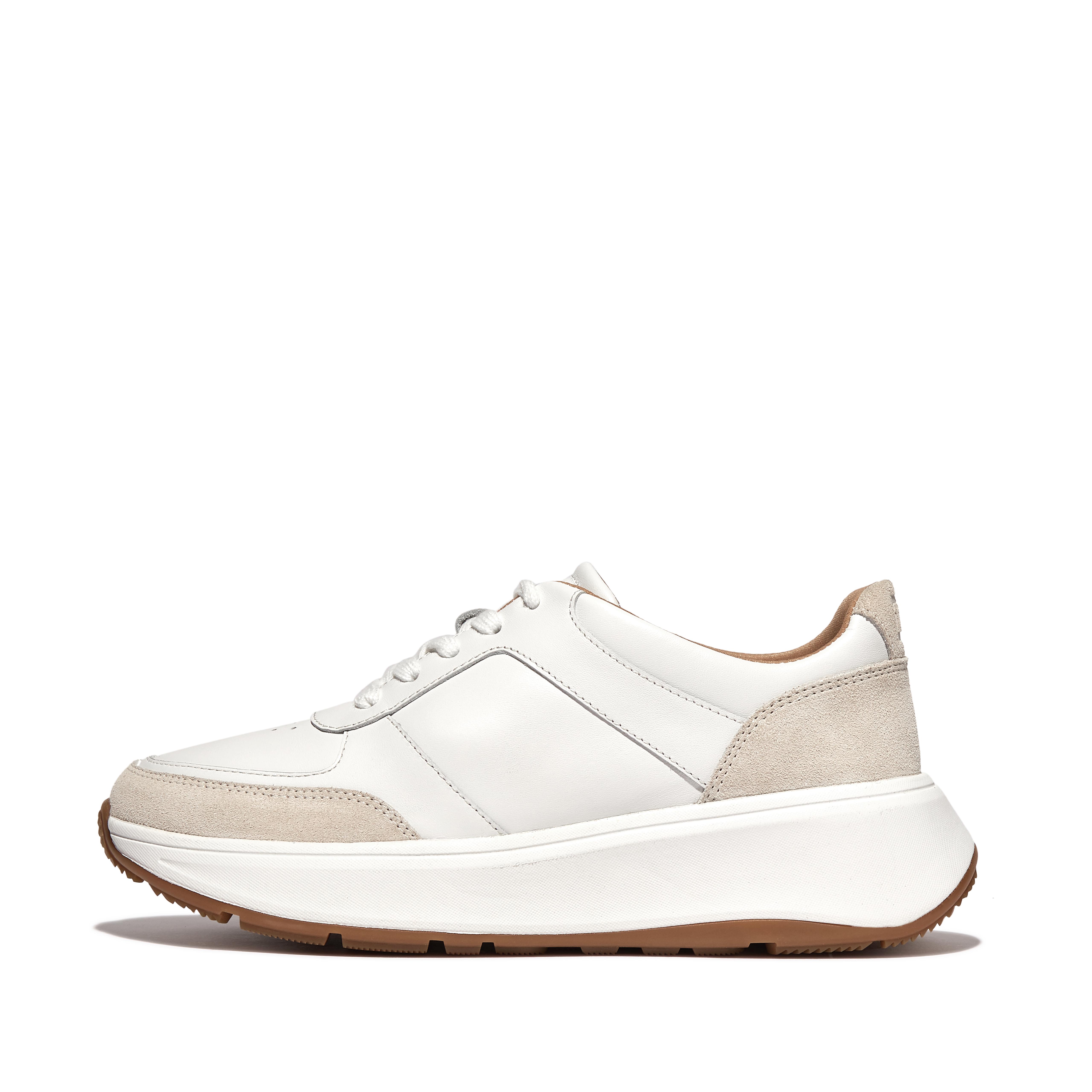 핏플랍 스니커즈 Fitflop Leather/Suede Flatform Sneakers,Urban White