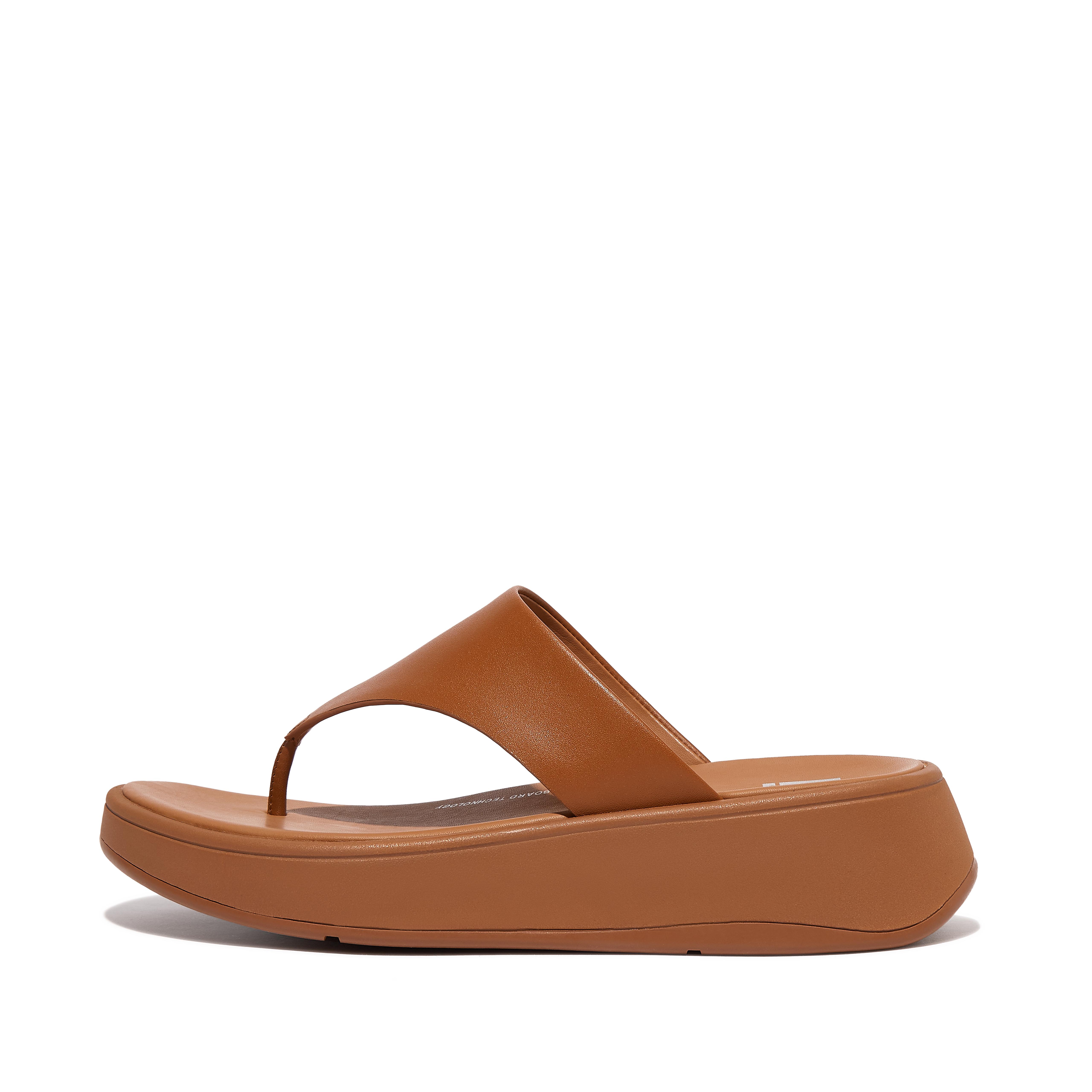 핏플랍 샌들 Fitflop Leather Flatform Toe-Post Sandals,Light Tan