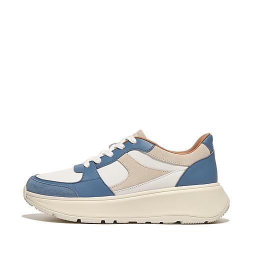 Women's F-Mode Leather-Suede-Fabric Sneakers