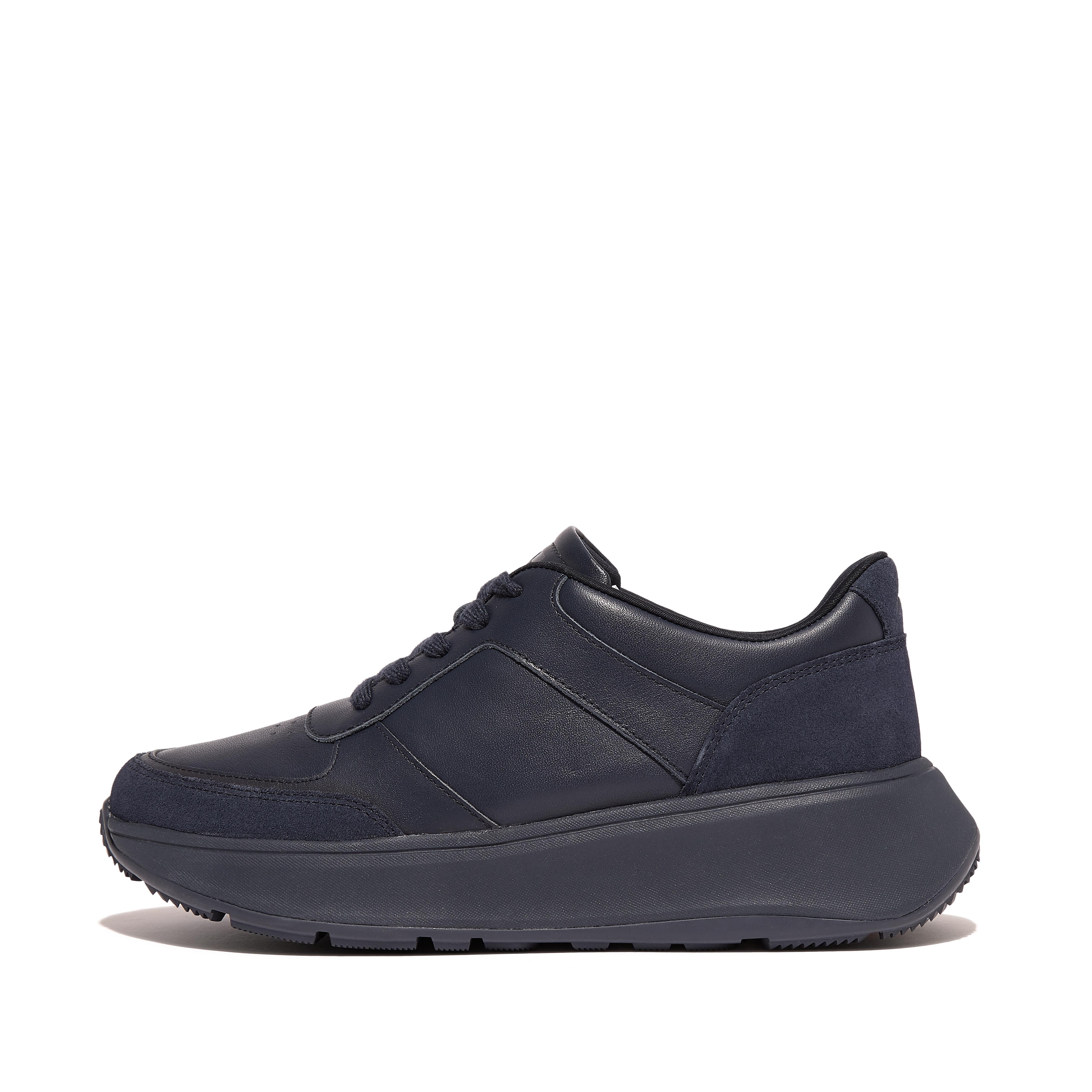 핏플랍 Fitflop Leather/Suede Flatform Sneakers,All Navy