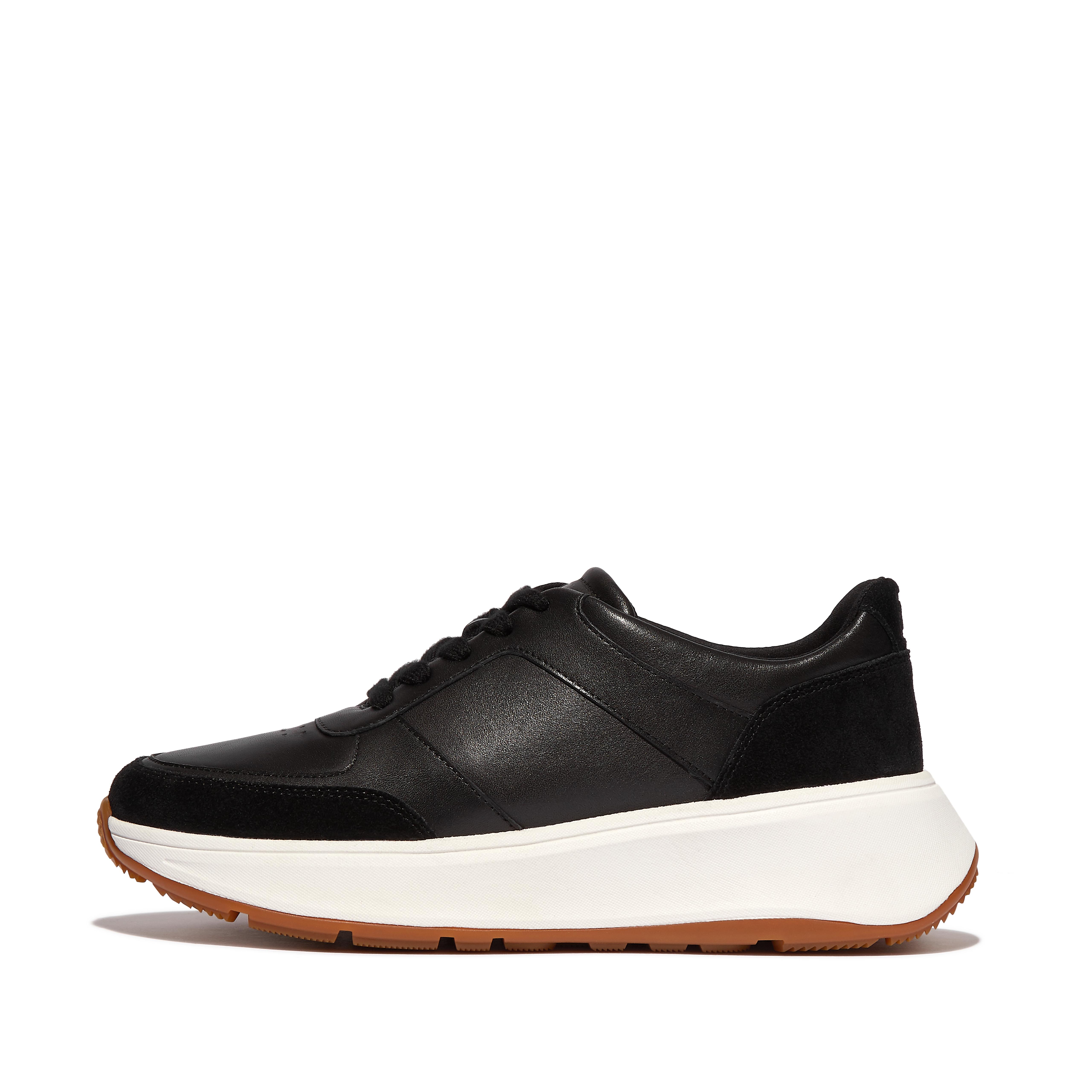 핏플랍 스니커즈 Fitflop Leather/Suede Flatform Sneakers,Black