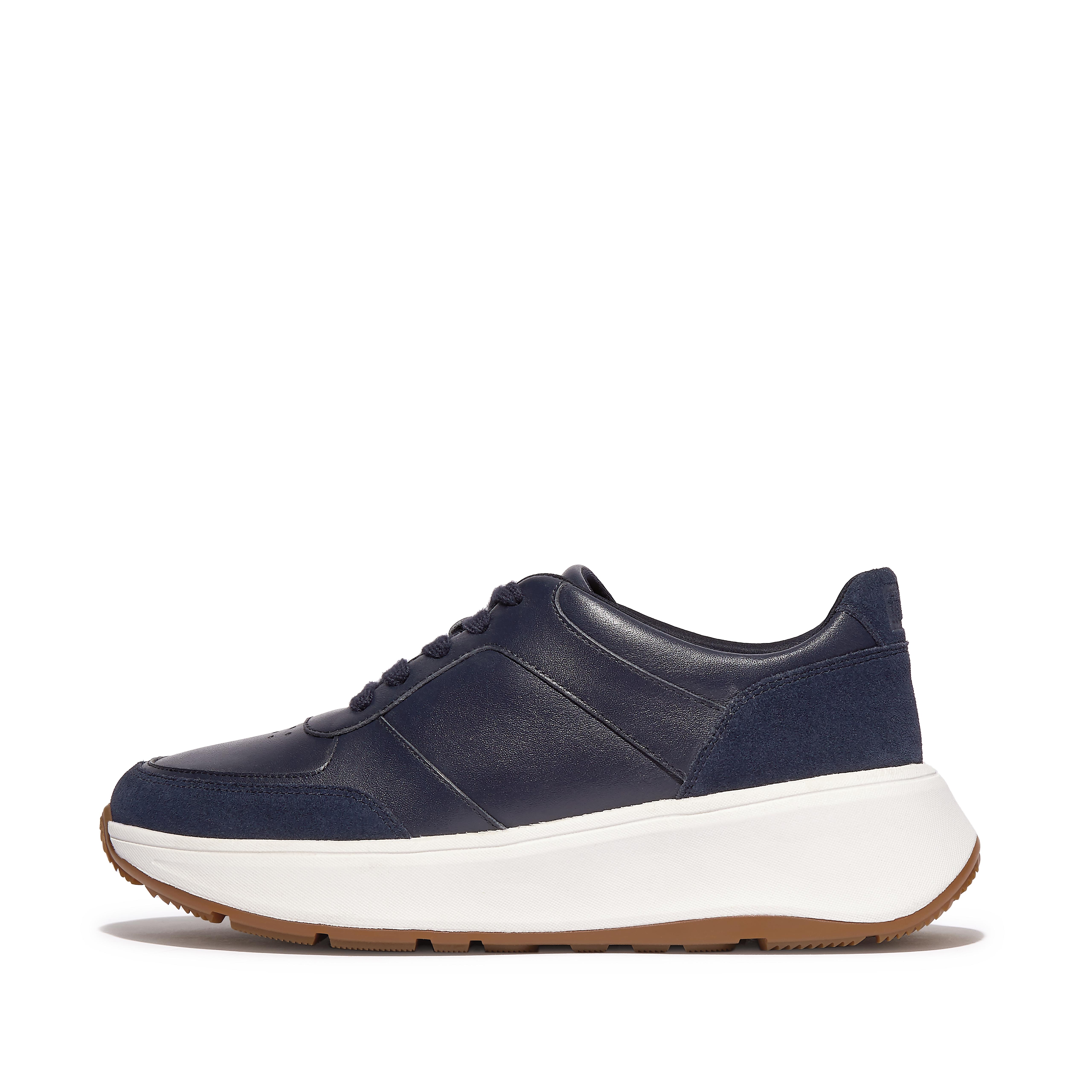 FitFlop F-MODE Flatform Sneakers Suede/Leather, Outlet, Midnight Navy, Size: US 8