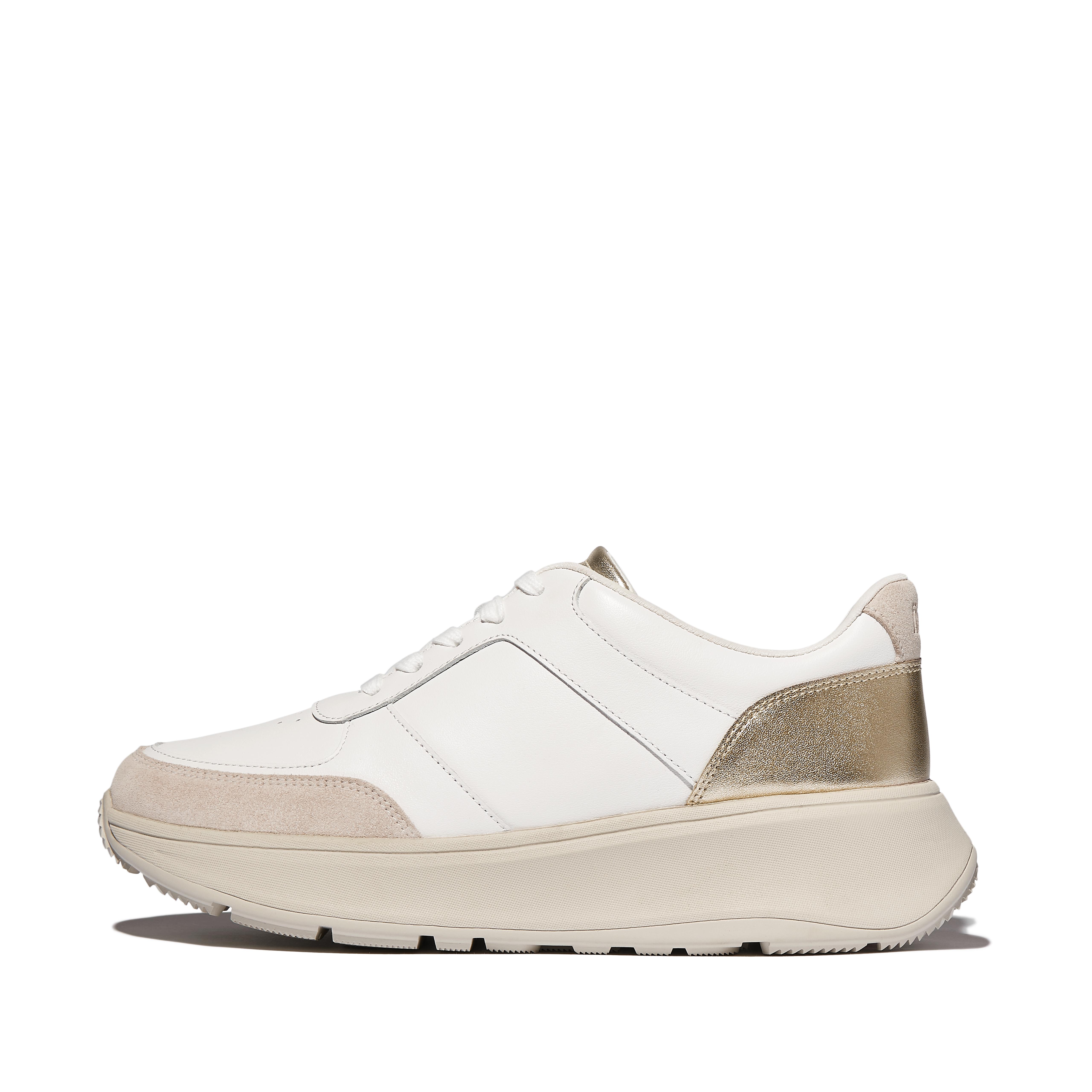 Women F-MODE Leather/Suede/Metallic Flatform Trainers Suede/Leather