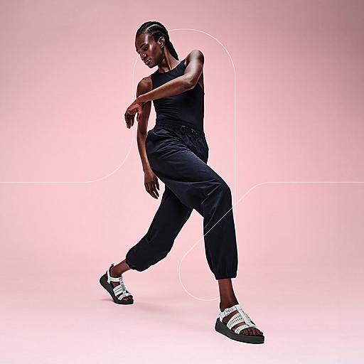 Women's F-Mode Leather-Webbing-Padding Back-Strap-Sandals Women's F-Mode Leather-Webbing-Padding Back-Strap-Sandals