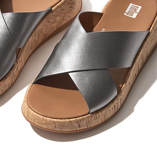 Women's F-Mode Leather Slides