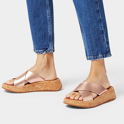 Women's F-Mode Metallic Cross Slides | FitFlop EU