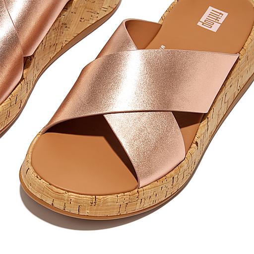 Women's F-Mode Metallic Cross Slides | FitFlop EU