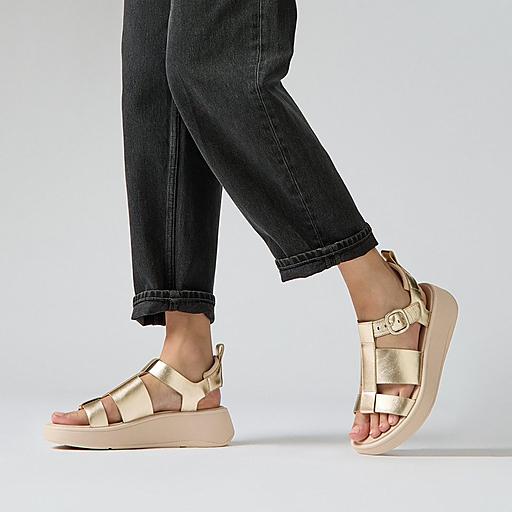 Women s F Mode Leather Nylon Back Strap Sandals FitFlop CA