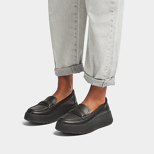 Black store flatform loafers