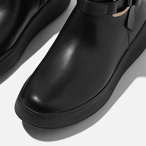Women's F-Mode Square-Ring Leather Boots | FitFlop US
