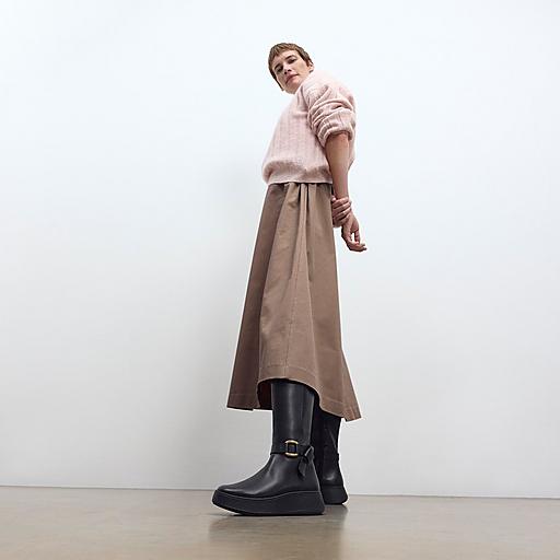 Women's F-Mode Square-Ring Leather Boots | FitFlop US