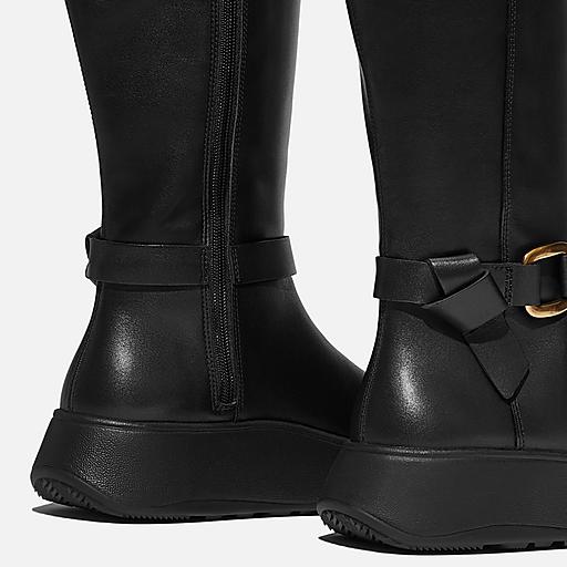 Women's F-Mode Square-Ring Leather Boots | FitFlop US