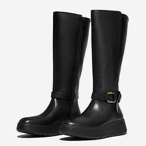 Women's F-Mode Square-Ring Leather Boots | FitFlop US