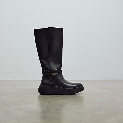 Women's F-Mode Square-Ring Leather Boots | FitFlop US