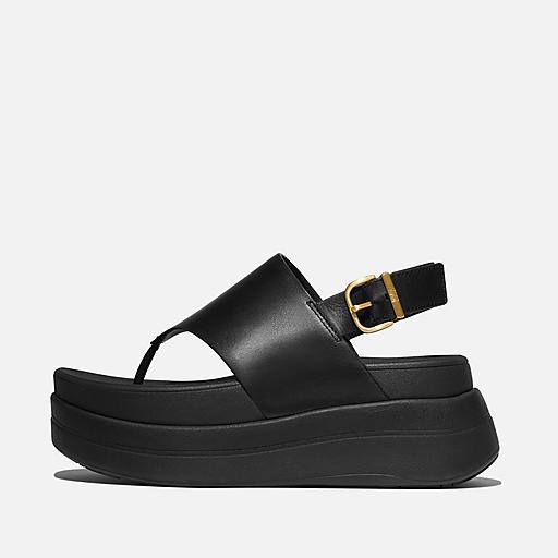 Footwear Flats Fitflop Luna Pop Slide Women's F-Mode Stack Leather