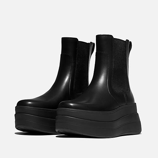 Women's F-Mode Stack Leather Boots | FitFlop US
