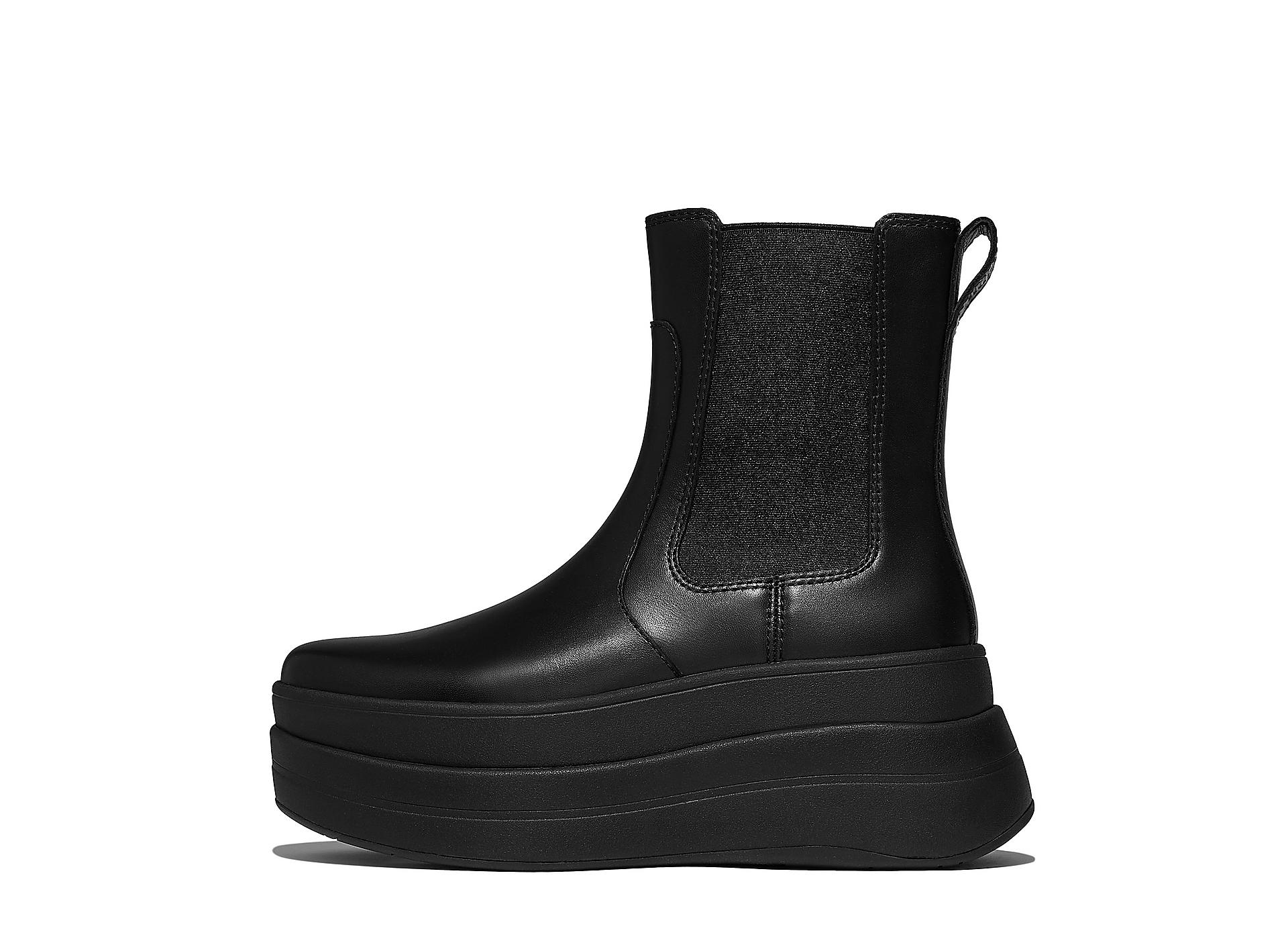 F-MODE Stack Leather Chelsea Boots