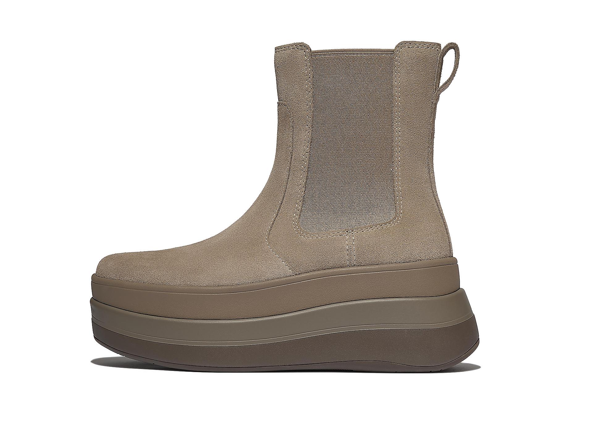 F-MODE Stack Suede Chelsea Boots