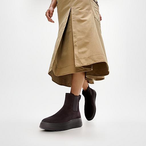 Women's F-mode Stitch Suede Boots Fitflop UK