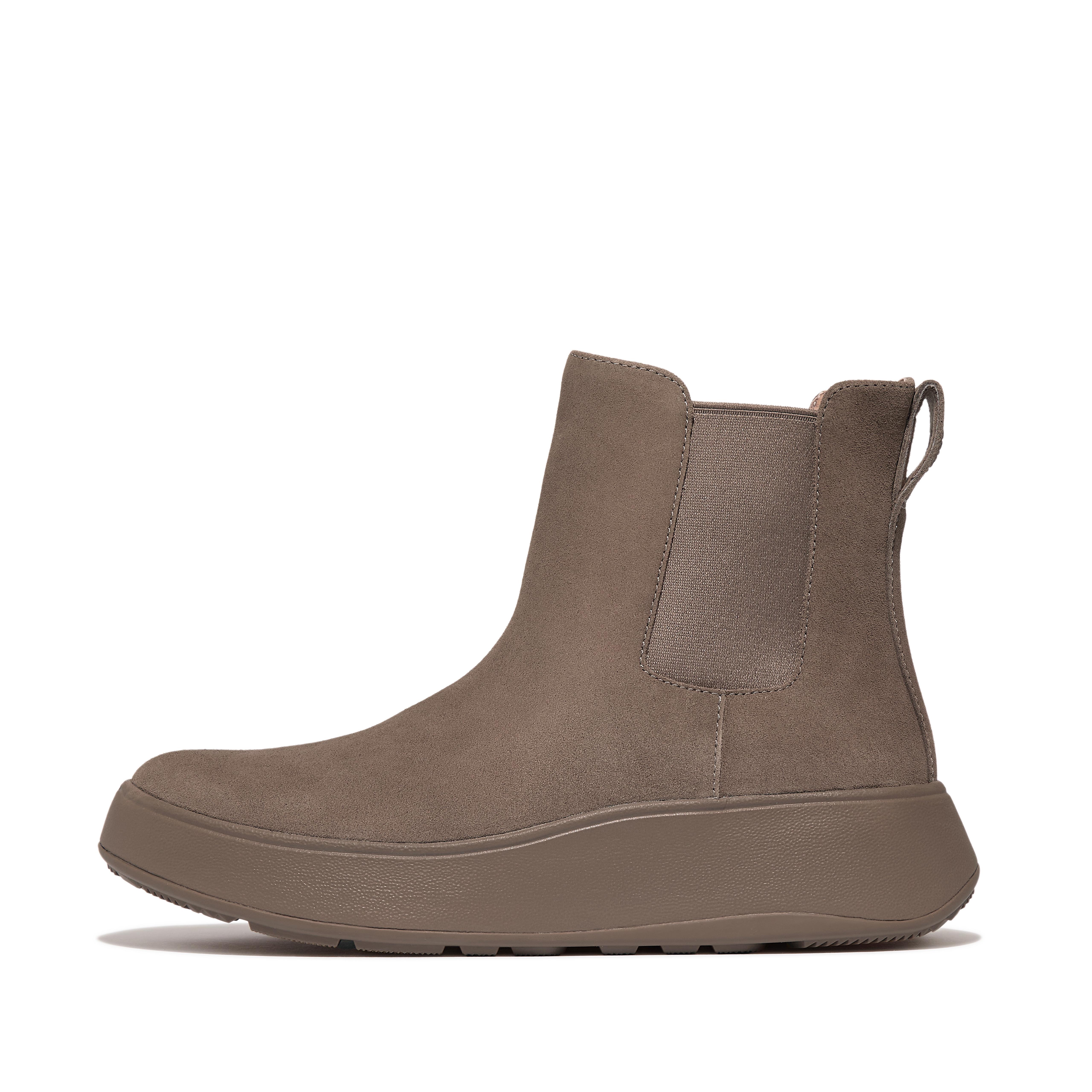 Women F-MODE Suede Flatform Chelsea Boots, Full Price