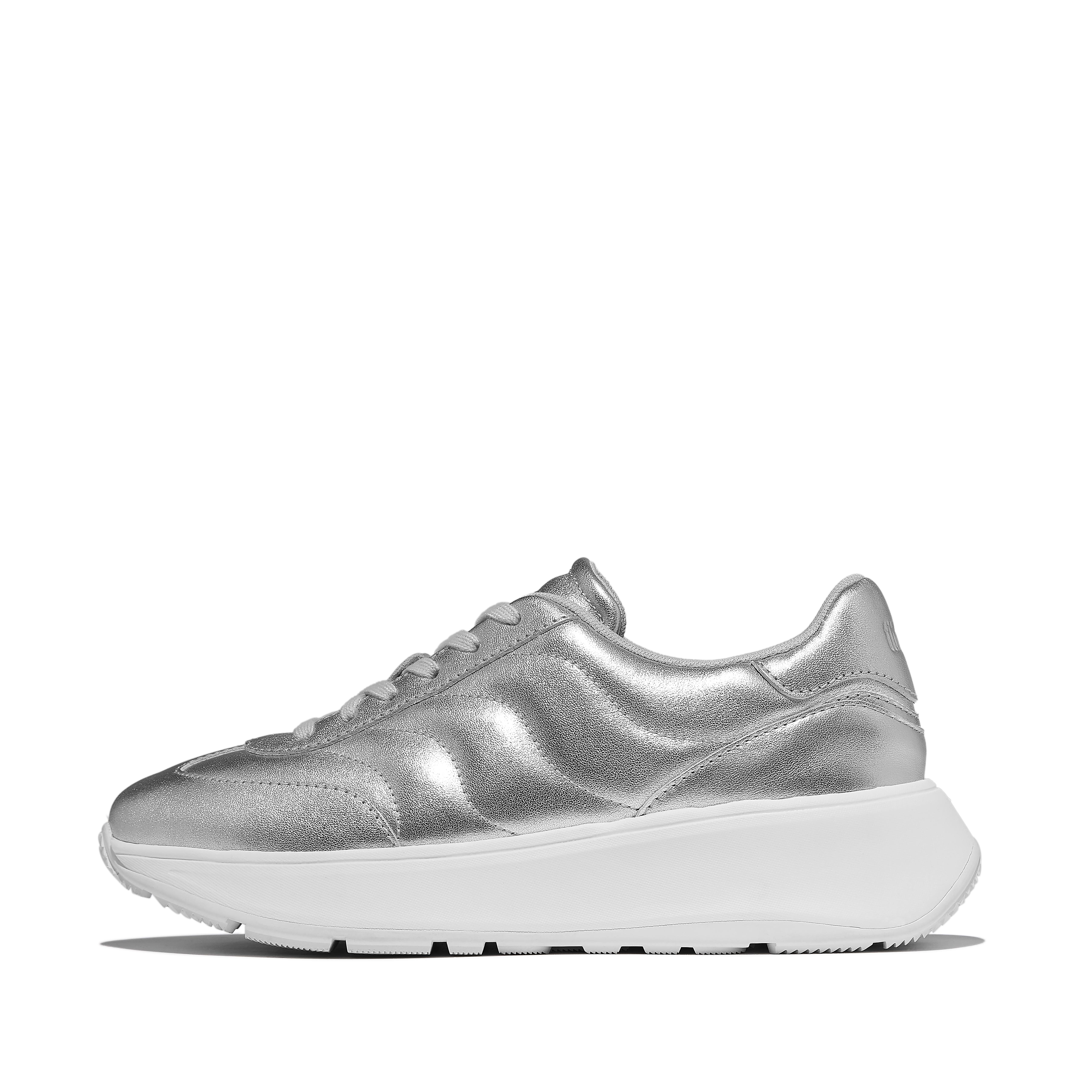 F-MODE T-Toe Wave Metallic-Leather Sneakers