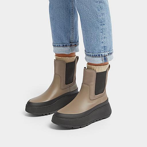 Women's F-Mode Leather-Polyester-Elastic Boots | FitFlop US