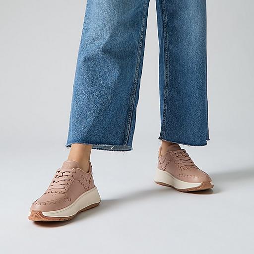 Leather platform trainers on sale