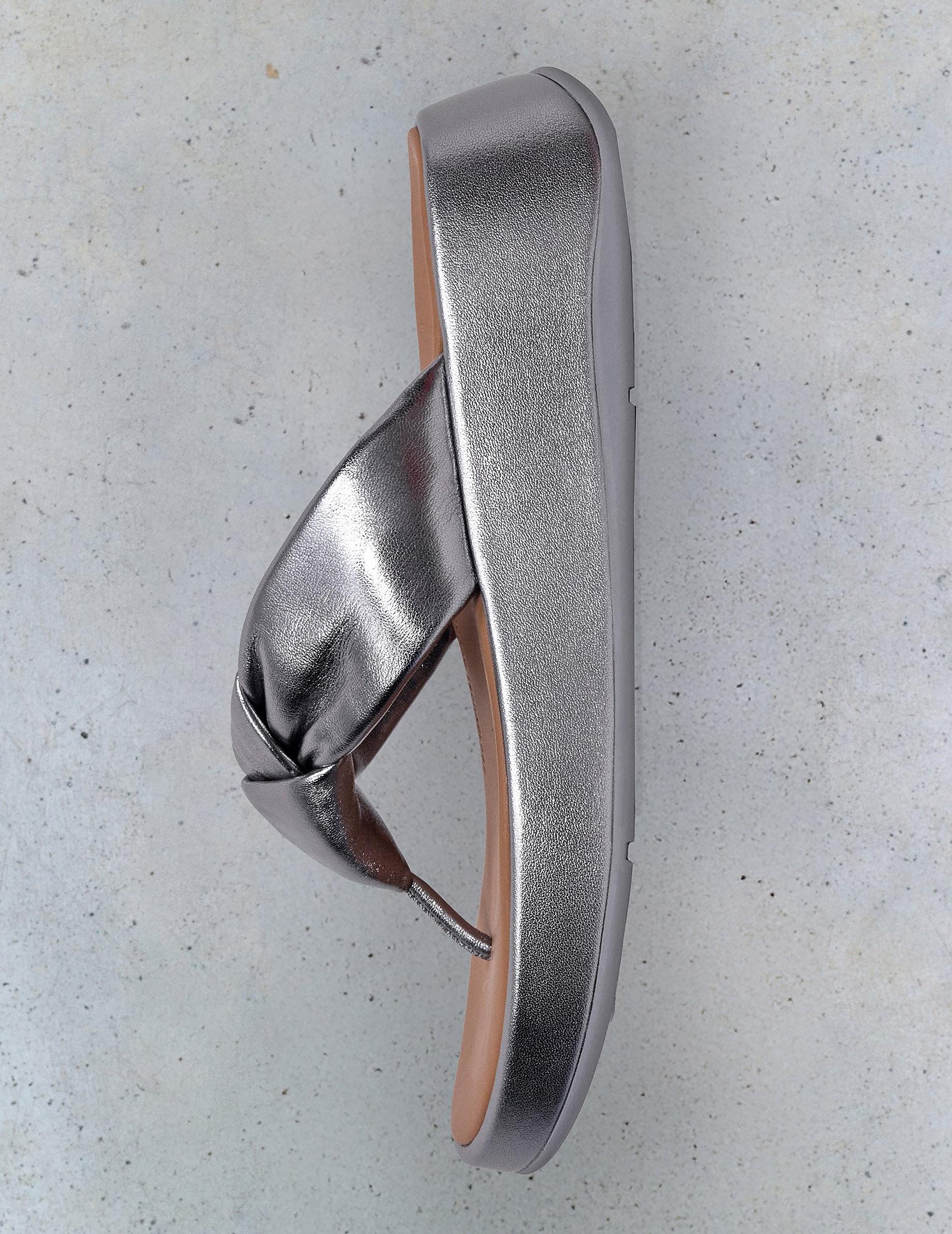 F-MODE Knot Soft-Leather Flatform Toe-Post Sandals