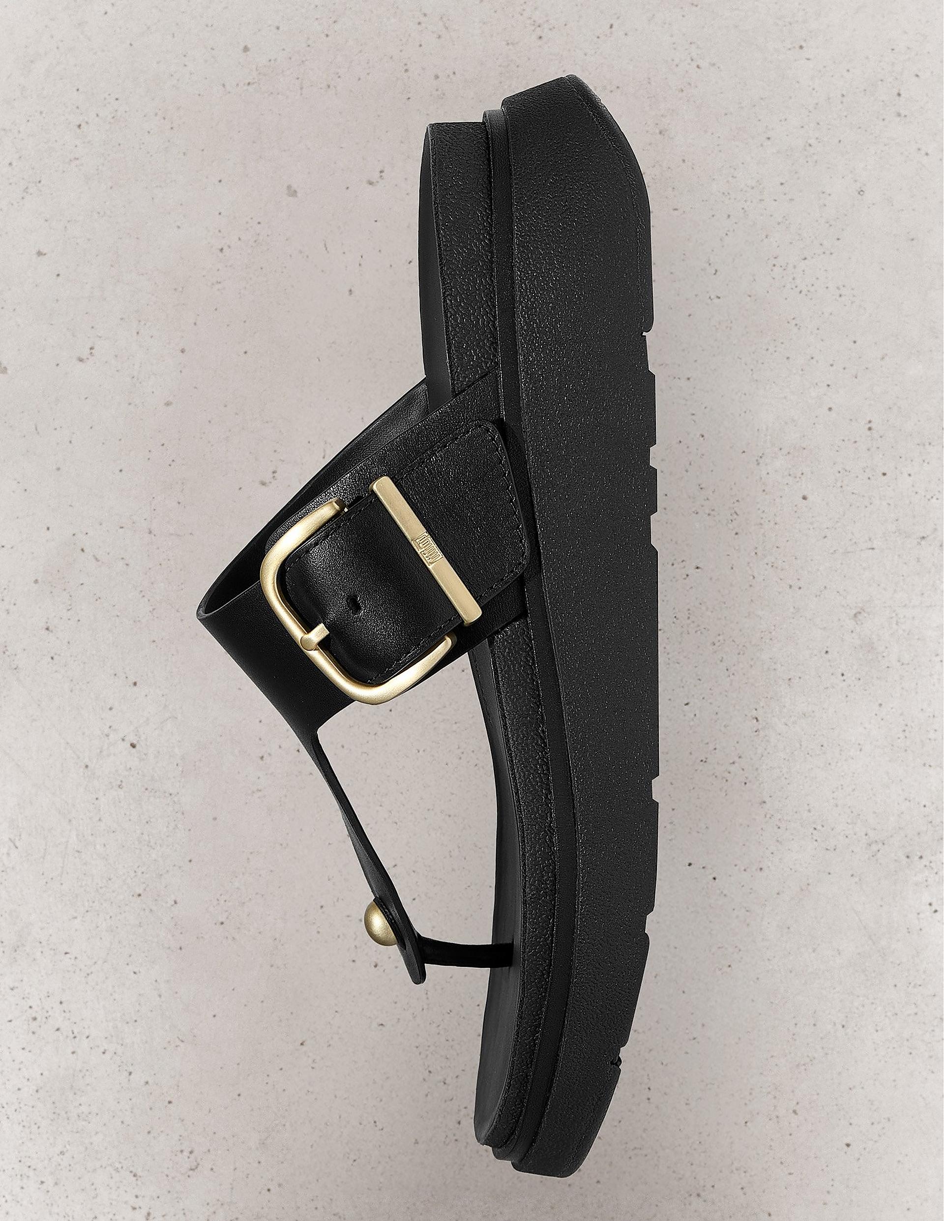 GenFF Black Buckle Sandal